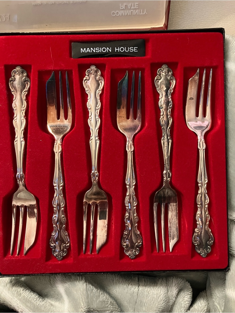 Oneida Mansion House Community Silver-plate Dessert Fork Set of 6